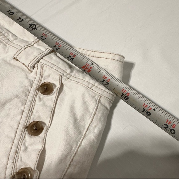 Sonoma Beige Linen Cotton Skort Front Button Pockets sz 12 - Picture 4 of 7